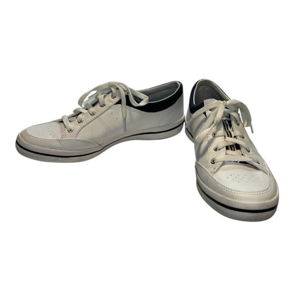 Keds, Rebel lace up leather sneaker, White w/Navy trim, women’s size 8 - Picture 6 of 13